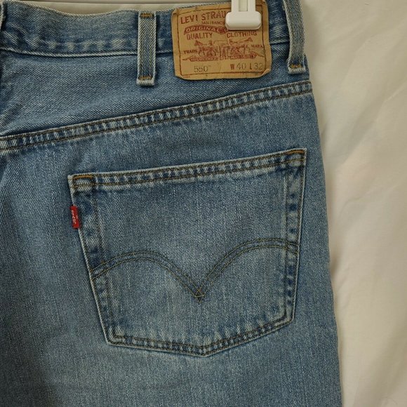 LEVIS 550 Mens 40x30 Relaxed Fit Straight Fit Medium Wash Denim Blue Jeans  - Picture 8 of 11
